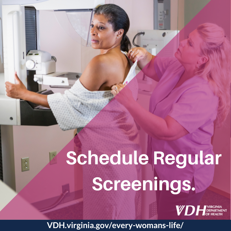 VDHgov's tweet photo. Screening tests can increase the chance of detecting cancers early, when they may be easier to treat. Reach out to the Every Woman’s Life Program for your breast and cervical screening needs. Get started at https://t.co/RzonF49aHG
#VAEWL #VDHCancer #cancer https://t.co/cfso7BBHXL