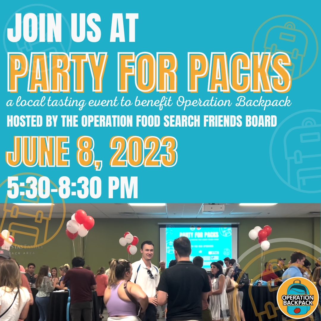 Tickets for Party for Packs are on sale now! Come support Operation Backpack by attending this local tasting event hosted by the OFS Friends Board! 
$60 a person for great food, great drinks, great times and a great cause!
ow.ly/RET550Oqlfs