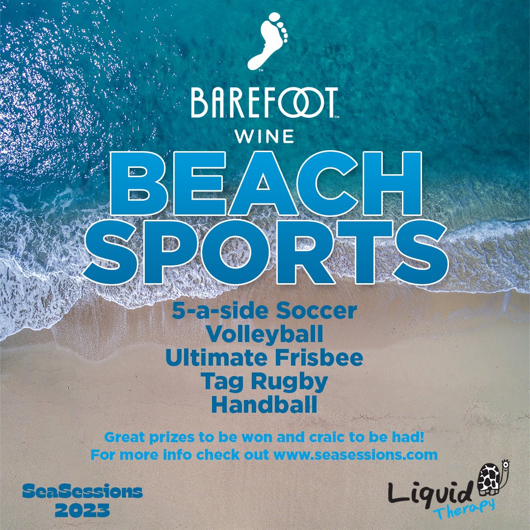 Seasessions's tweet image. For our 2023 edition of Sea Sessions, we are delighted to have 'Beach Sports' back with the support of @barefootwineuk, offering activities throughout the weekend during this years festival &amp;amp; some fantastic prizes to be won!💥
🔗in bio for more info. 
#Surf #Music  #Bundoran