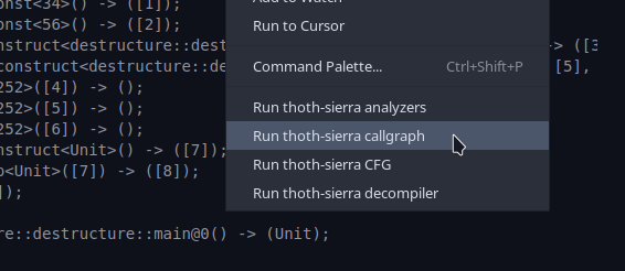 FuzzingLabs's tweet photo. Thoth is now usable directly from VS Code, we just released an extension. 

https://t.co/XfbZ3bCr5h

You can generate callgraphs and run all the analyzers for both Cairo and Sierra directly from the UI. https://t.co/CXGUGlpVXk