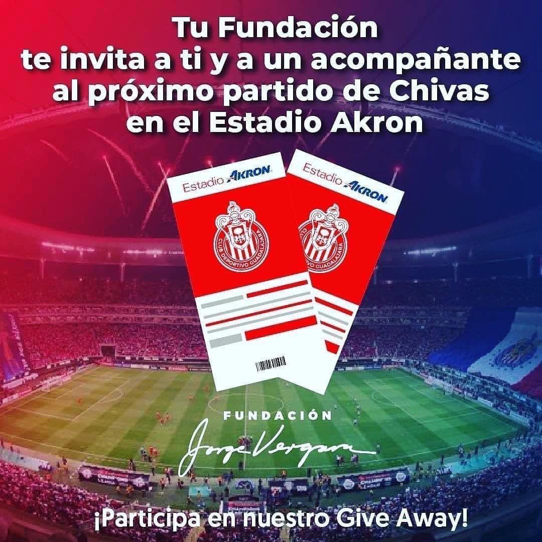 FJorgeVergara's tweet image. 🚨 ¡GANA UN PASE DOBLE PARA LA SEMIFINAL CHIVAS 🐐VS AMÉRICA ESTE 18 DE MAYO! 🚨🤩 
Fundación Jorge Vergara te invita a apoyar a @Chivas junto a un acompañante ❤️🤍 en el @EstadioAKRON 🏟

Sigue estos pasos para participar: (continúa hilo… 🧵)