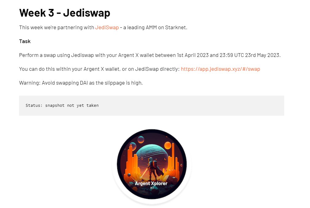 cryptopars03's tweet photo. Argent 3. Hafta görevi için 
@JediSwap üzerinde 
1 Nisan - 23 Mayıs Tarihleri arasında swap işlemi gerçekleştirmiş olmak gerekiyor.

Starknet ağını takip edenler aşağıdaki linkten 
23 Mayıs'a kadar swap işlemi yapabilir. 👇🪂

https://t.co/ThCLVuBQBw https://t.co/9MmHxm11Xp