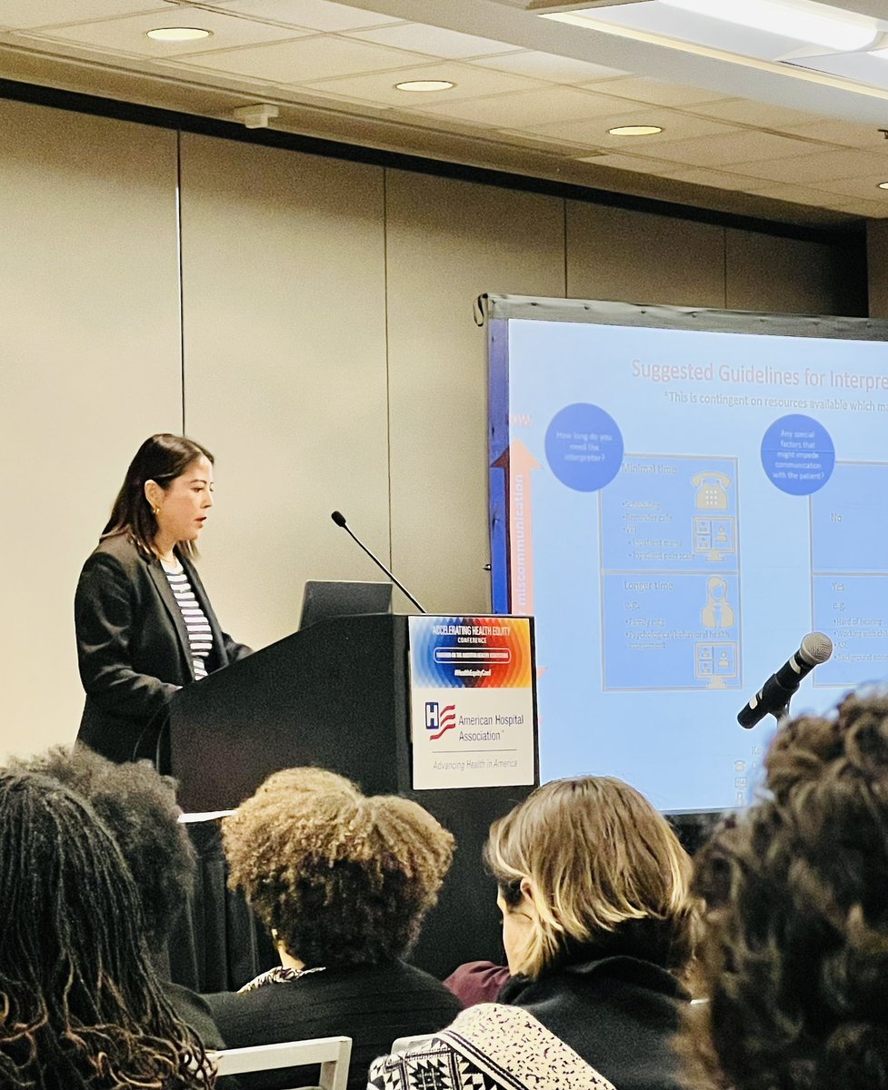 Medical interpreters are witnesses to problematic behaviors in health care & inequitable patient treatment- but may not file safety reports due to fear of repercussions. We need deeper system culture change - @atanmcgrory from @MGHDisparities presenting at 2023 #healthequityconf