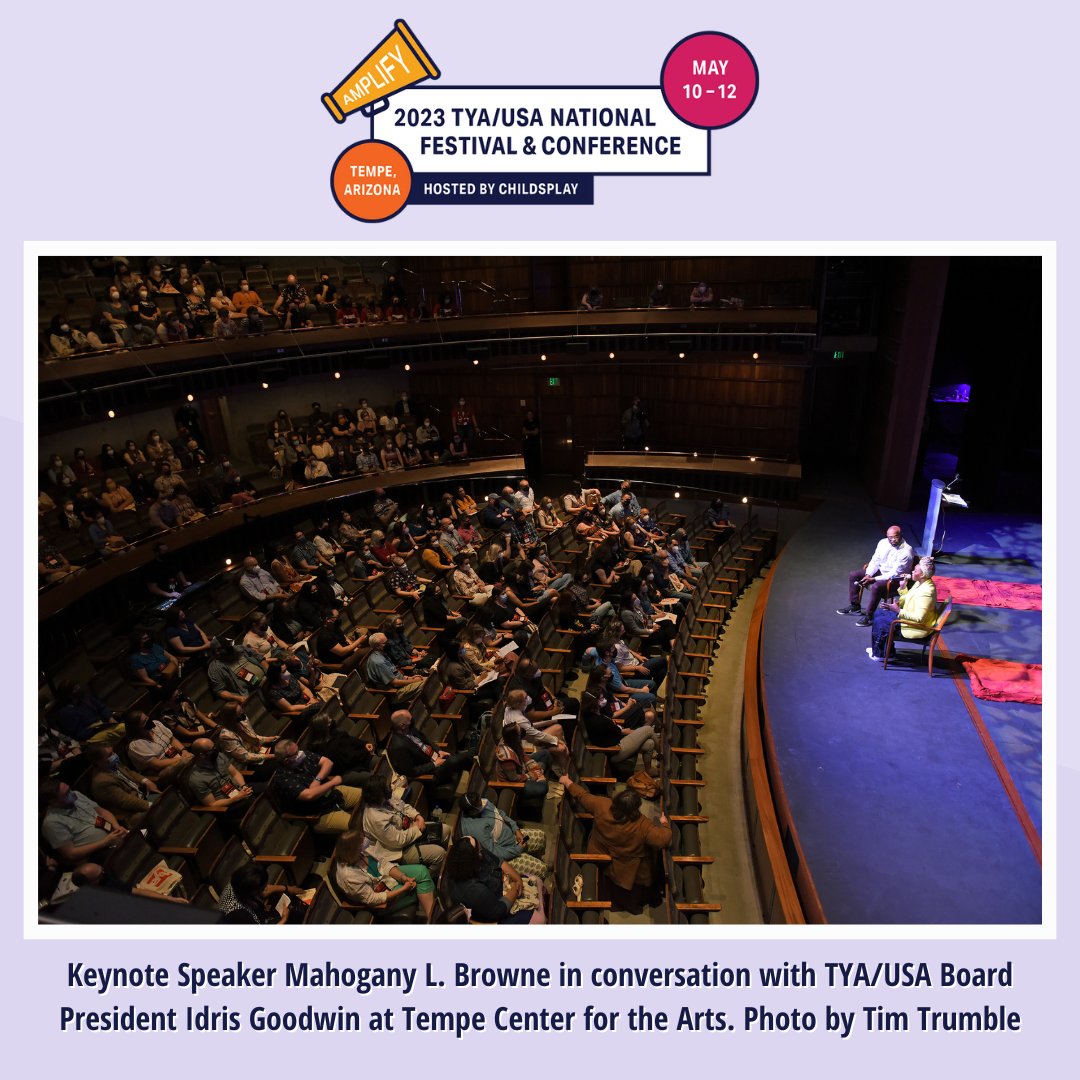 TYA_USA's tweet photo. Thank you to the 300+ theatre-makers who joined us in Tempe, AZ at our 2023 National Festival &amp; Conference! Our Festival &amp; Conference continues next month through the Virtual Track! Click here for more information: https://t.co/xWoBOCqsEJ #amplifyTYA23 https://t.co/D0hNfFrpd6