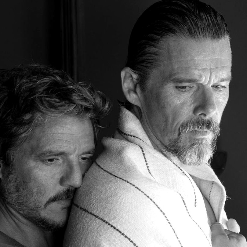 sboficial's tweet photo. 🚨 VEM AÍ! Strange Way of Life, novo curta gay com Pedro Pascal, Ethan Hawke e Manu Rios, está sendo muito aclamado pela crítica em Cannes:

“Carregado de erotismo, há uma comovente história de amor entre dois vaqueiros envolvidos em sexo, desejo e vingança. É visualmente luxuoso e Pedro Almodóvar não consegue errar.”