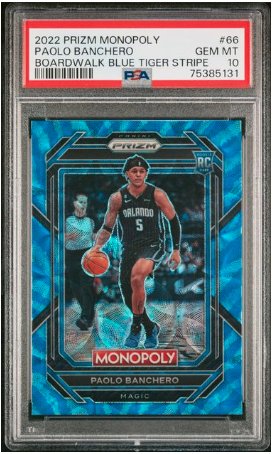 The @Pp_doesit Blue Tiger Stripe SP from @PaniniAmerica @NBA Monopoly Prizm came back a GEM 10! Thank you @PSAcard! @CardPurchaser @CardboardEchoes #paniniprizm #prizm #prizmmonopoly #PSA10 #basketballcards #whodoyoucollect