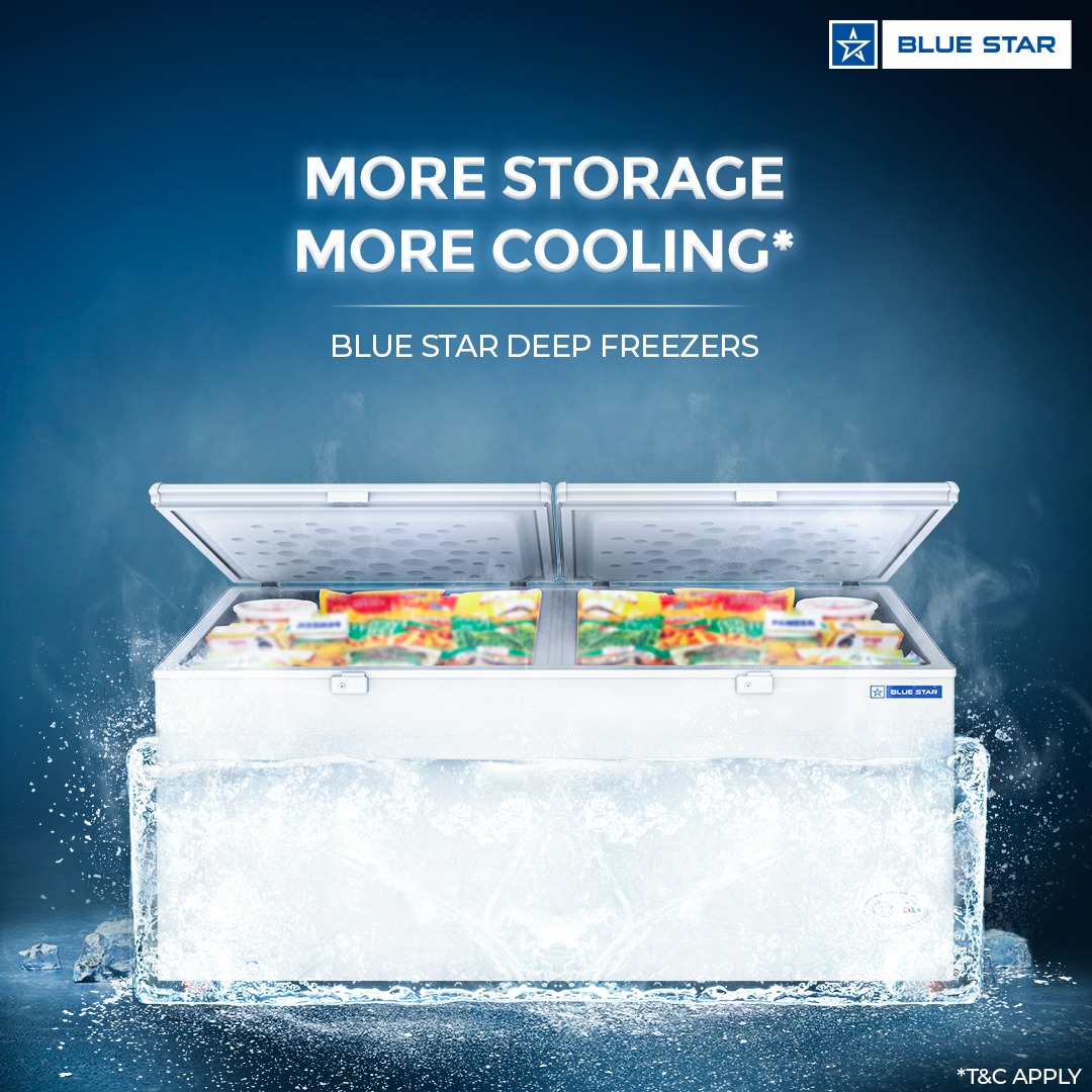 BlueStarLtd's tweet image. Keep your business running smoothly with the Blue Star Deep Freezers! With extra storage space and high cooling capacity, get all your products inside this Deep Freezer chilled even during extreme summer.

To know more, visit: consumer.bluestarindia.com/ref.../deep-fr…

*T&amp;amp;C Apply

#DeepFreezer