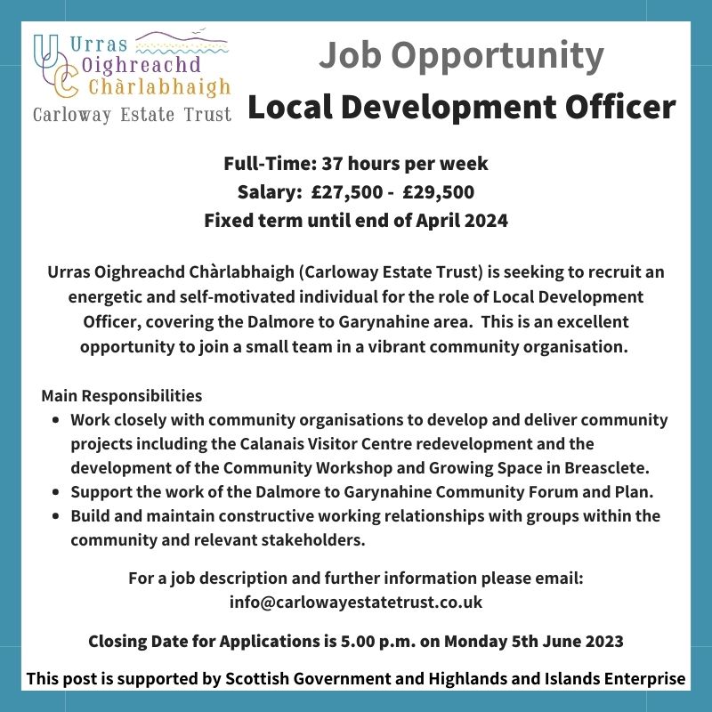 We have an exciting new job opportunity - we would love to hear from you if you are interested in finding out more.
#communityland #communityowned #CommunityLed
