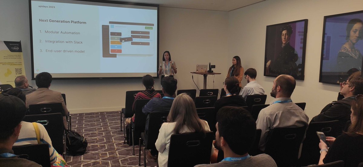 APItheDocs's tweet image. Now @s_illiv &amp;amp; Maria José Hernández from @SlackHQ are on stage at @APIdaysGlobal NY to share how they &quot;adopted a beginner’s mindset to scale both internal and external developer success with the new modular platform.&quot;  

#APIprogram #APIeconomy #developerportal #APItheDocs