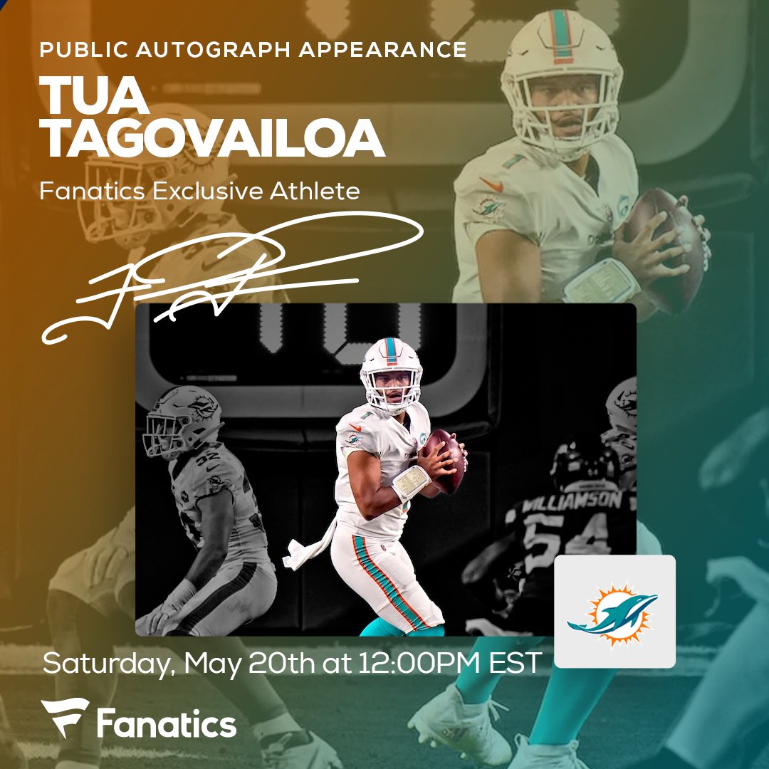 What’s up @miamidolphins fans?! I will be meeting fans and signing autographs ✍️  at @RichAltmanHWC this Saturday, May 20th at 12pm! Can’t wait to see you there! #FanaticsExclusive   Click Here to Learn More  ➡️ bit.ly/41s1Pbz