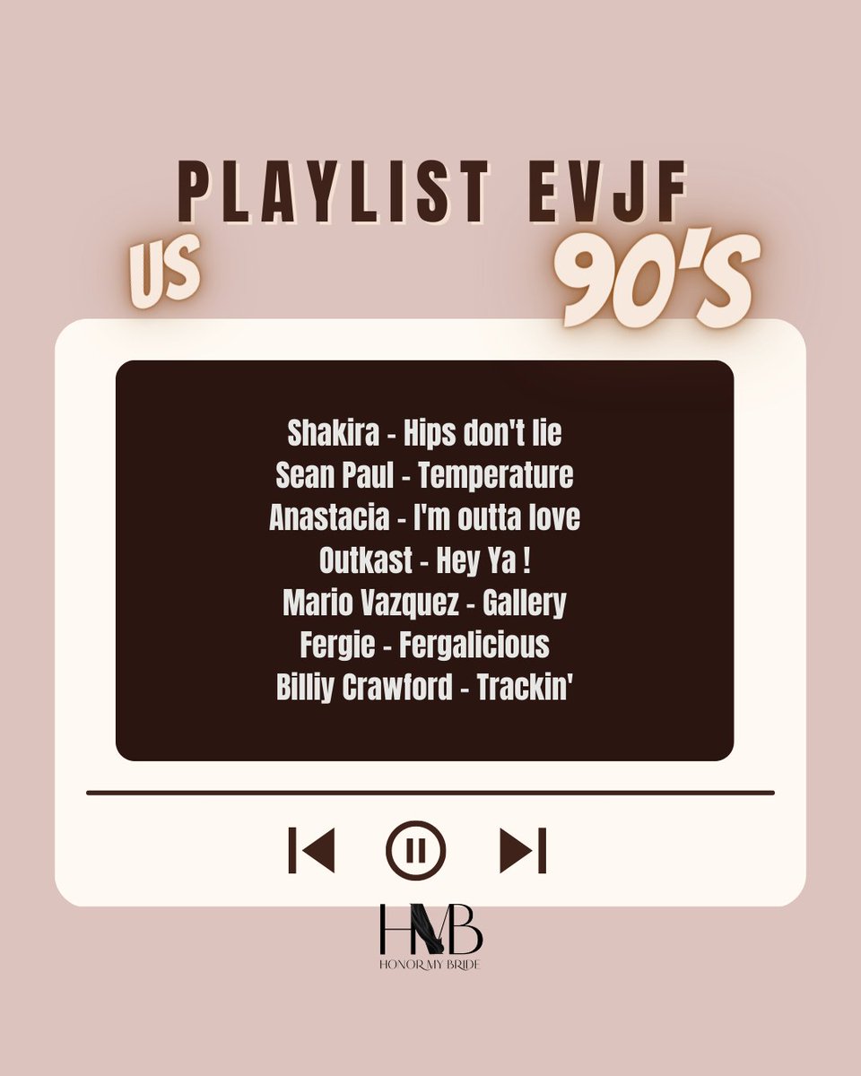 HonorMyBride's tweet photo. US 90'S SONG  🇺🇸

Notre American playlist pour votre #EVJF  !! 

Et vous quelles types de musiques préférez-vous ? French ou US song ? 👀 https://t.co/4ZIjB8kT1Z