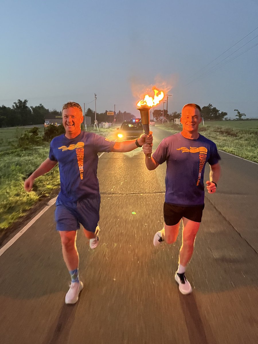 OKCPD's tweet photo. The torch continues it’s journey through the Oklahoma Law Enforcement Torch Run this morning to Stillwater for @sooklahoma Summer Games Opening Ceremonies. https://t.co/rjPhSBaB4o