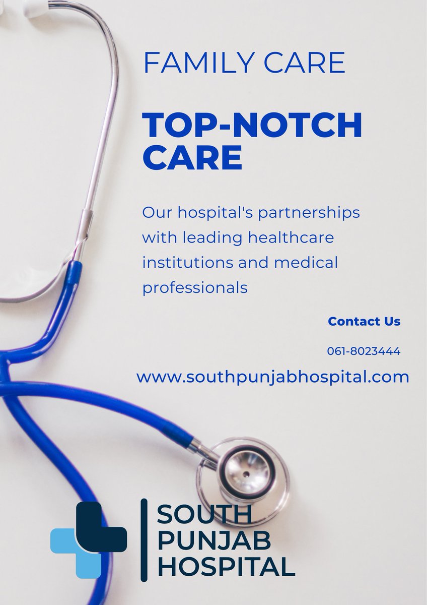 Our Hospital Partnerships Bring Top-Notch Care to You: South Punjab Hospital Our hospital has teamed up with top healthcare institutions and professionals to offer our patients an extensive network of resources for the best care possible. #healthpartnerships #qualitycare