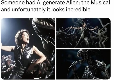 I would pay damn good money to see this. 

meme credit: unknown
#AI #alien #Aliens