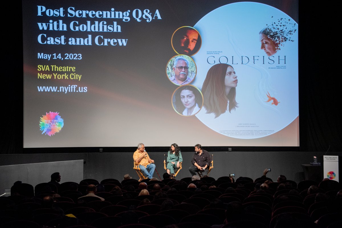 Post screening Q&A with Goldfish’s Director, #PushanKripalani and artiste #ShanayaRafaat along with #NYIFF moderator Aseem Chhabra @chhabs at @nyindianfilmfest.
#NYIFF #NYIFF23 #NYIFF2023 
📸: @lalounyc
@DeeptiNaval @kalkikanmani  @poojachauhan