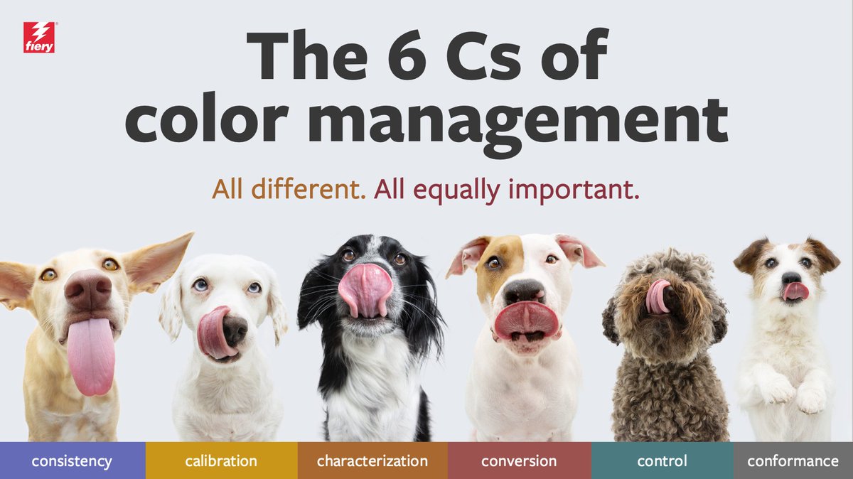 FieryDFE's tweet photo. Hungry for more color knowledge? Eager to take control of your printed color? At #Fiery we think understanding the 6 Cs of color management is a great place to start. Learn more | Watch the webinar | Start eLearning
https://t.co/X1hAfHJy4i https://t.co/qNBLuoR7HX
