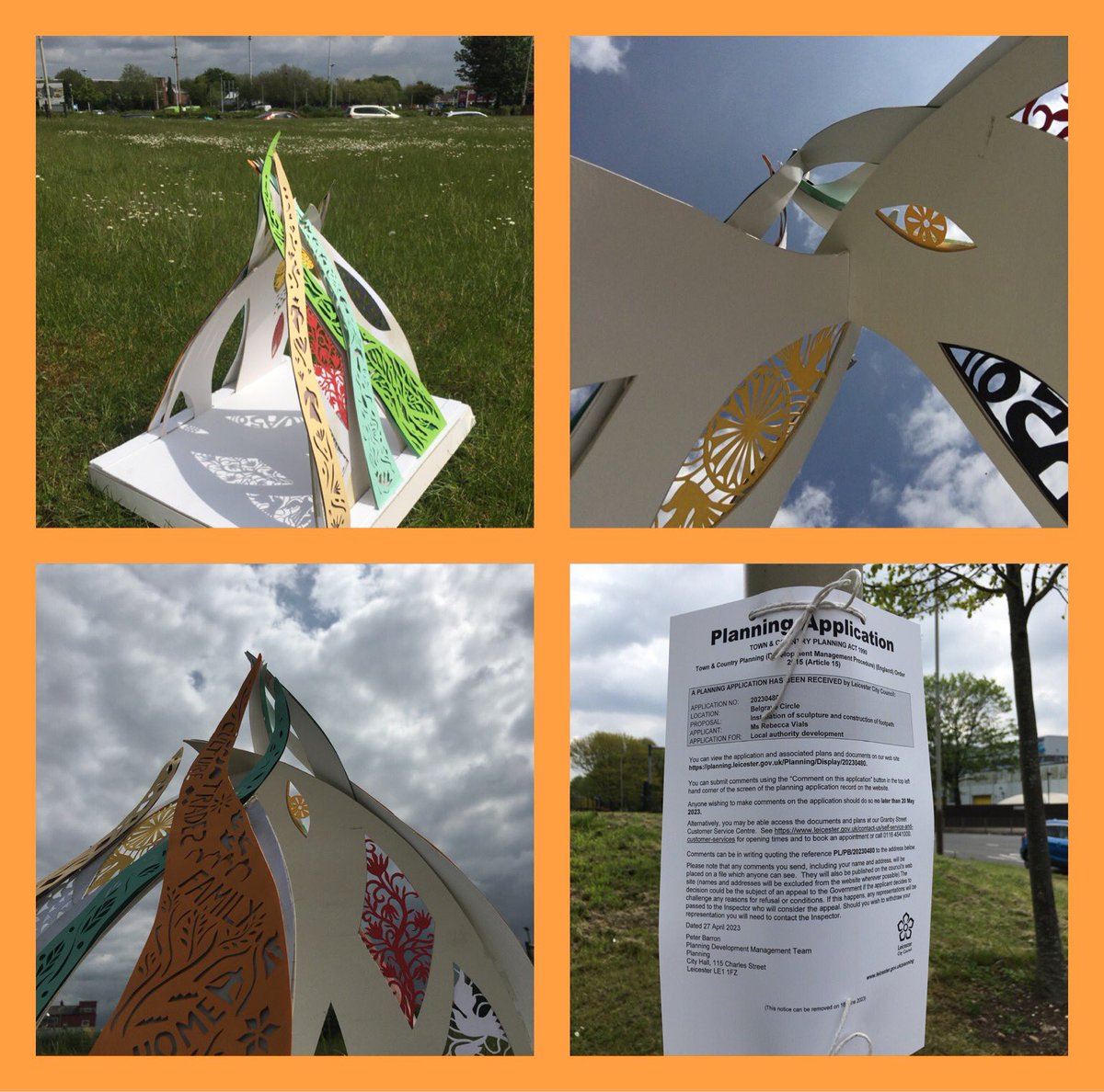 Today I visited #BelgraveRoundabout and took the Uganda50 Public Artwork model to visit the site for the real thing! Planning notices up …. It’s all very exciting! <a href="/DocMediaCentre/">Documentary Media Centre</a> <a href="/leicestermuseum/">Leicester Museums & Galleries</a> <a href="/CityMayorLeic/">Leicester City Mayor</a> <a href="/wotspace/">WotSpace</a> <a href="/Belgravecoop/">Belgrave Neighbourhood Co-op Housing Association</a> <a href="/BelgraveCommNHW/">Belgrave Leicester UK</a> <a href="/Uganda2Leic50/">50 Years of Ugandan Asians #RebuildingLives</a>