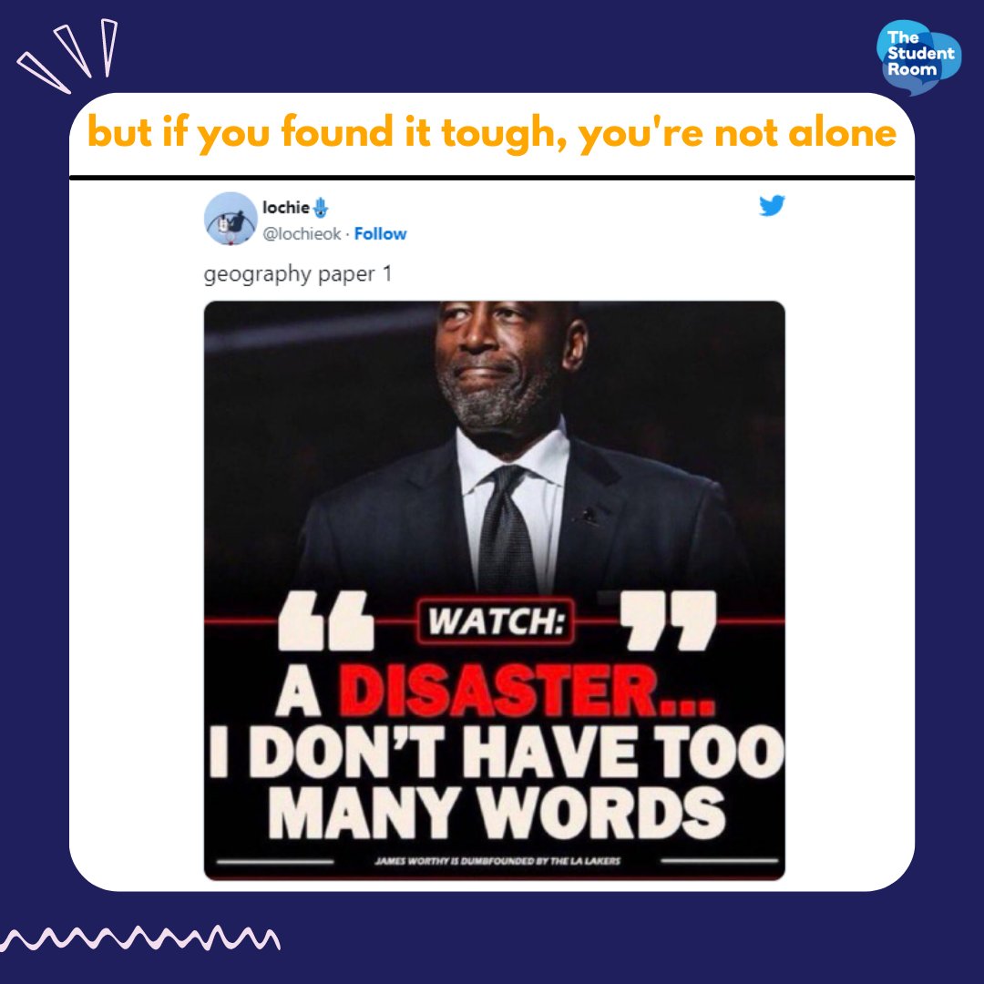 thestudentroom's tweet photo. But if you found the exam tough, you're not alone 💙

Check out more here: https://t.co/VzwrvKPfMB

#Alevels2023 #Geography #GeographyAlevel #Exams2023 #GeographyPaper1 https://t.co/NipJucPuC0