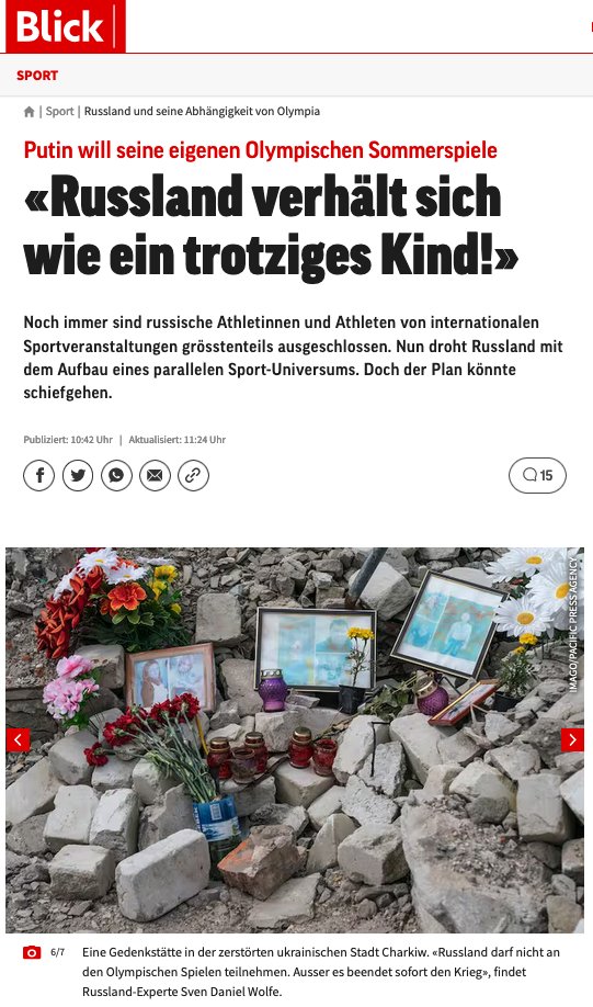 SDVolk's tweet photo. I gave an interview to the tabloid Blick. On Russian participation in global sport, and their attempt to make an alternative mega-event. 

Not the most nuanced input I've  given, but a good exercise in getting to the point.
In German:
https://t.co/Wm0DNqi20Z https://t.co/UmCPrmWIQ0