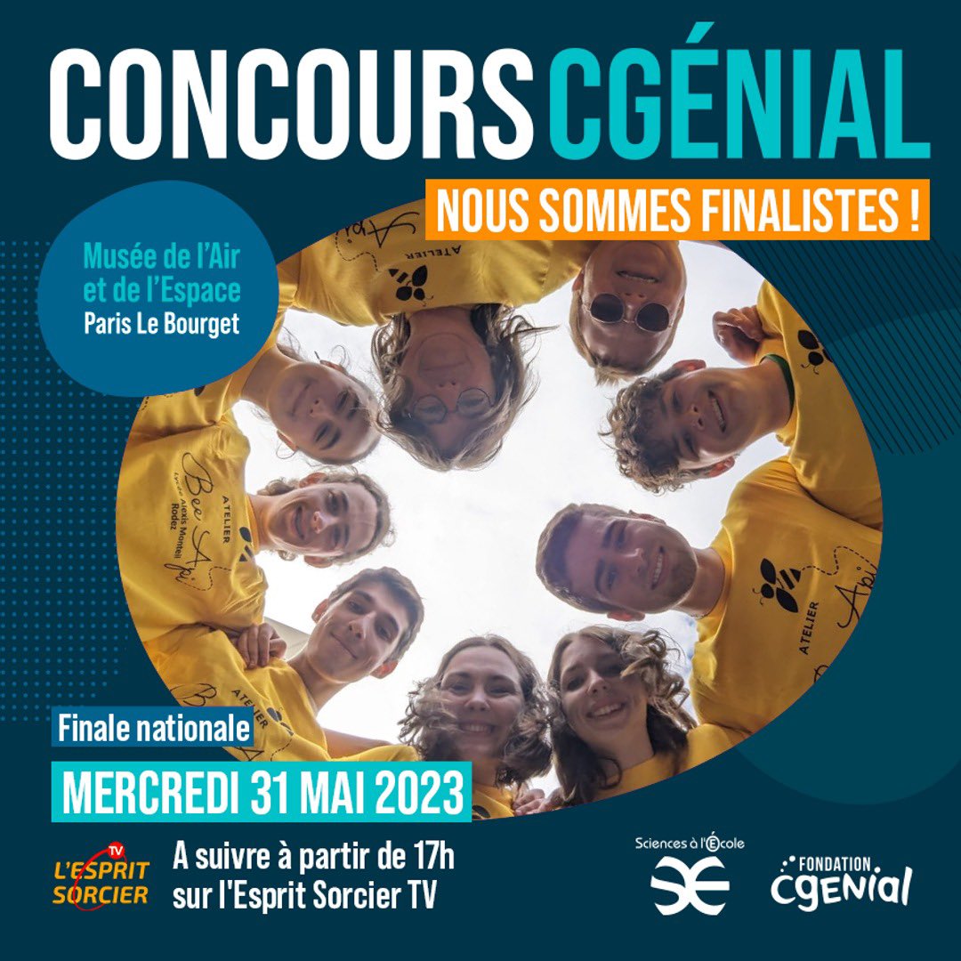 BeeApi12000's tweet photo. On part pour la finale nationale ! 🎉
L’atelier Bee-Api du lycée Monteil va tout faire pour mettre l’Aveyron et ses abeilles en valeur🐝
#ConcoursCGénial2023 https://t.co/jvWp3IkARI
