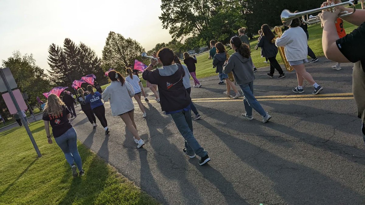 LHS_Marching's tweet photo. We're back in step and preparing for the Village of Liverpool Memorial Day parade! #paradeseason 🧡💙🎶🥁🎺🎷🏳️🇺🇲 @LCSDFineArts @LCSDOfficial @BrettRWoodcock @MrLawrence_LCSD https://t.co/4iBcQalENn
