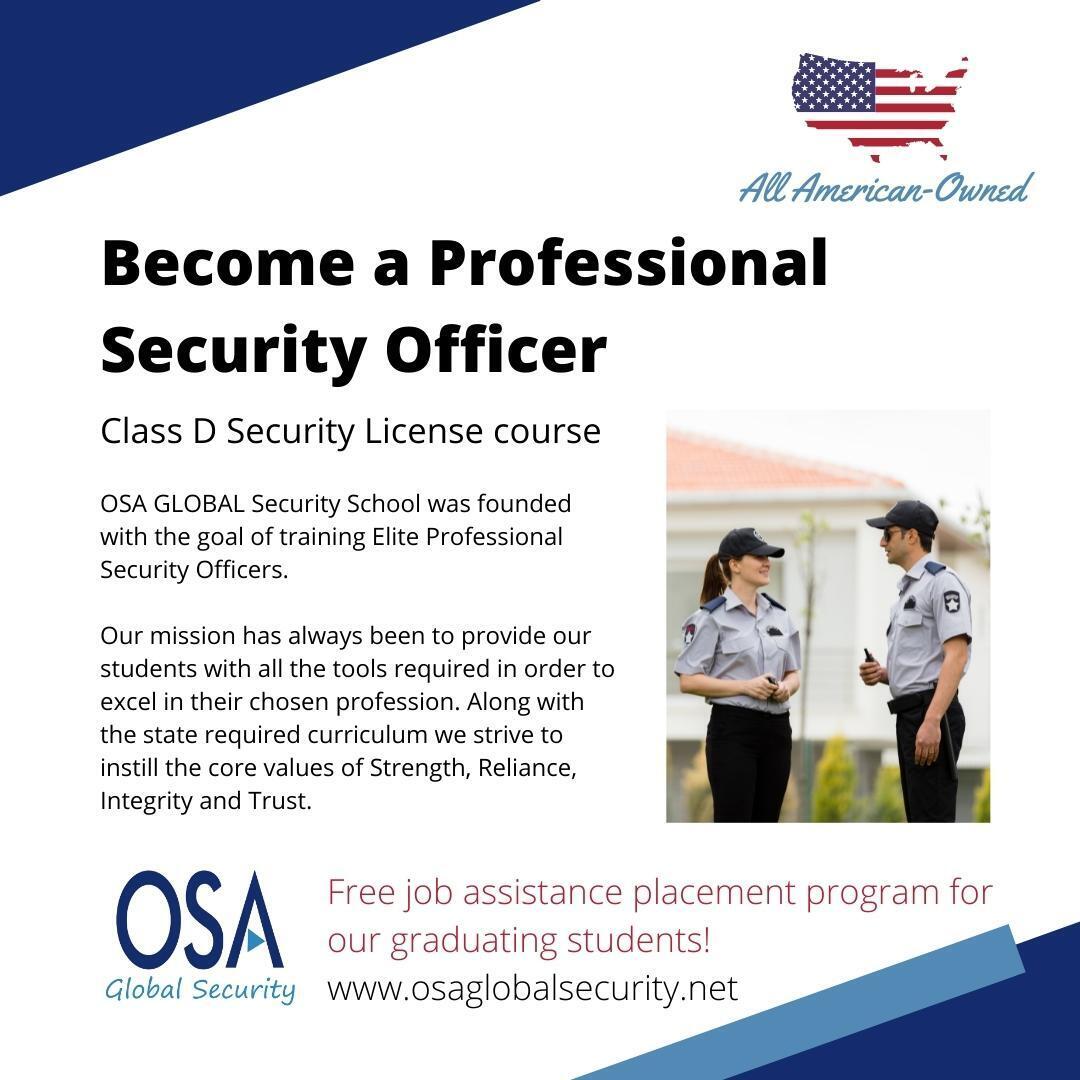 OsaGlobal's tweet photo. Become a Professional Security Officer

#SecurityGuard #SecurityGuards #SecurityGuardServices #SecurityGuardJobs #SecurityGuardTraining #HR #hiring #Bradenton #BradentonBusiness #Sharpsburg #SharpsburgBusiness #ShopLocalSharpsburg #ShopLocalBradenton #Pennsylvania https://t.co/uSdOuhKrE2