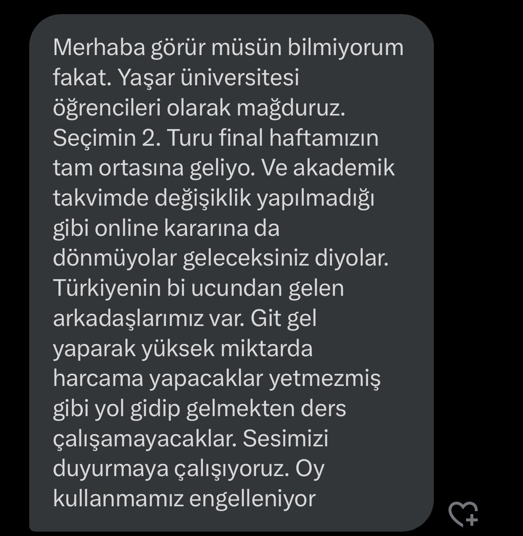 Yaşar üniversitesi öğrencilerinden böyle bir mesaj geldi? <a href="/YasarUniv/">Yaşar Üniversitesi</a>
