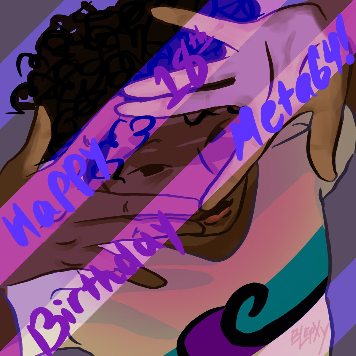 blepxy_'s tweet photo. HAPPY BIRTHDAY META!! have an awesome day dude and stay awesome. this is such a silly and happy day omg happy 18th dude #meta64fanart #meta64 https://t.co/vjyBZ4OTNg
