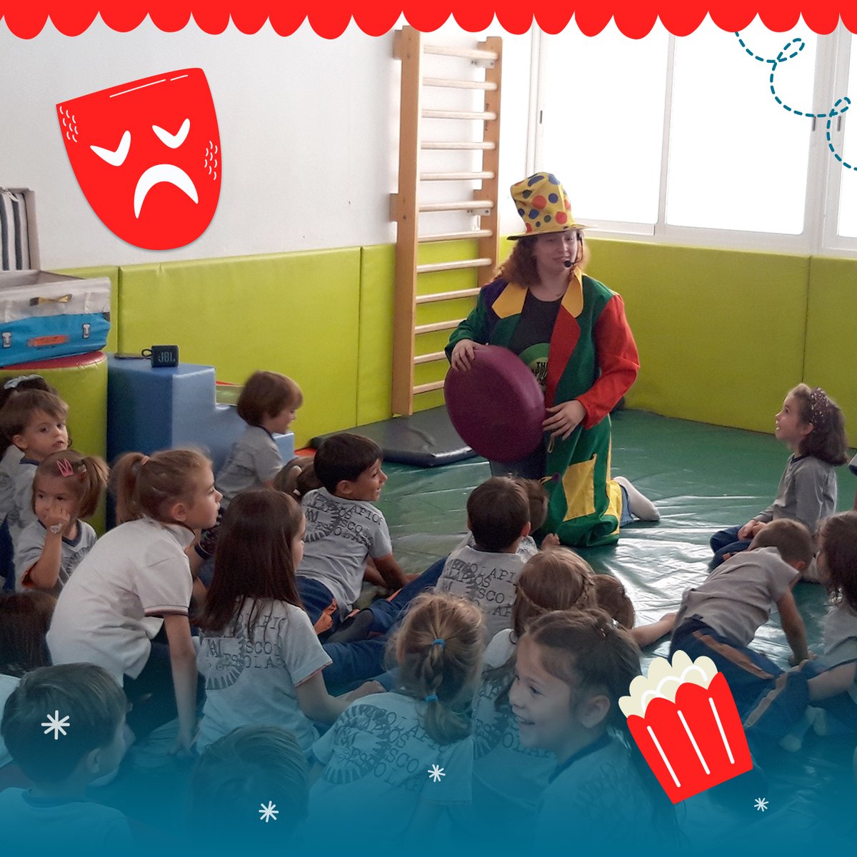 ActivaRedes's tweet photo. Ayer vivimos una jornada muy especial en las clases #Bmotion del Colegio Escuelas Pías Valencia. El espectáculo BibeShow 🎭 con @TheImprovingCo ilusionó y divirtió a nuestros alumnos de #Infantil 😄. #Bibe #bmotion #HacerParaSaber #Inglés #NosGustaEducar https://t.co/zCA9ayGlo4