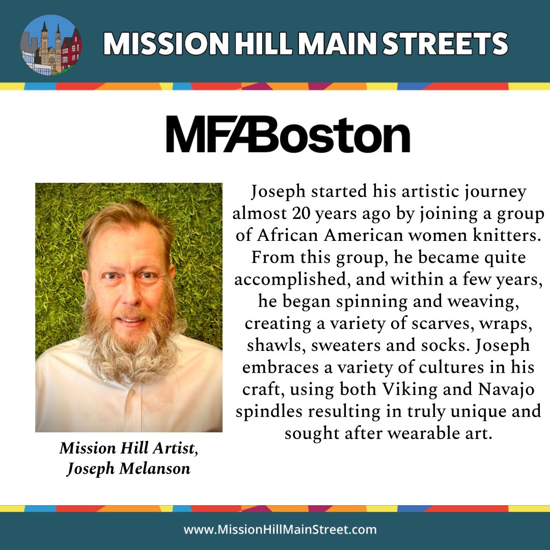 hill_streets's tweet photo. Congratulations to weaving artist Joseph Melanson, one of three Mission Hill artists selected to exhibit at the Museum of Fine Arts Boston Community Art Fair this Memorial Day, May 29th. Learn more here -> https://t.co/50ltMX1Imp https://t.co/gFPraLYXVG
