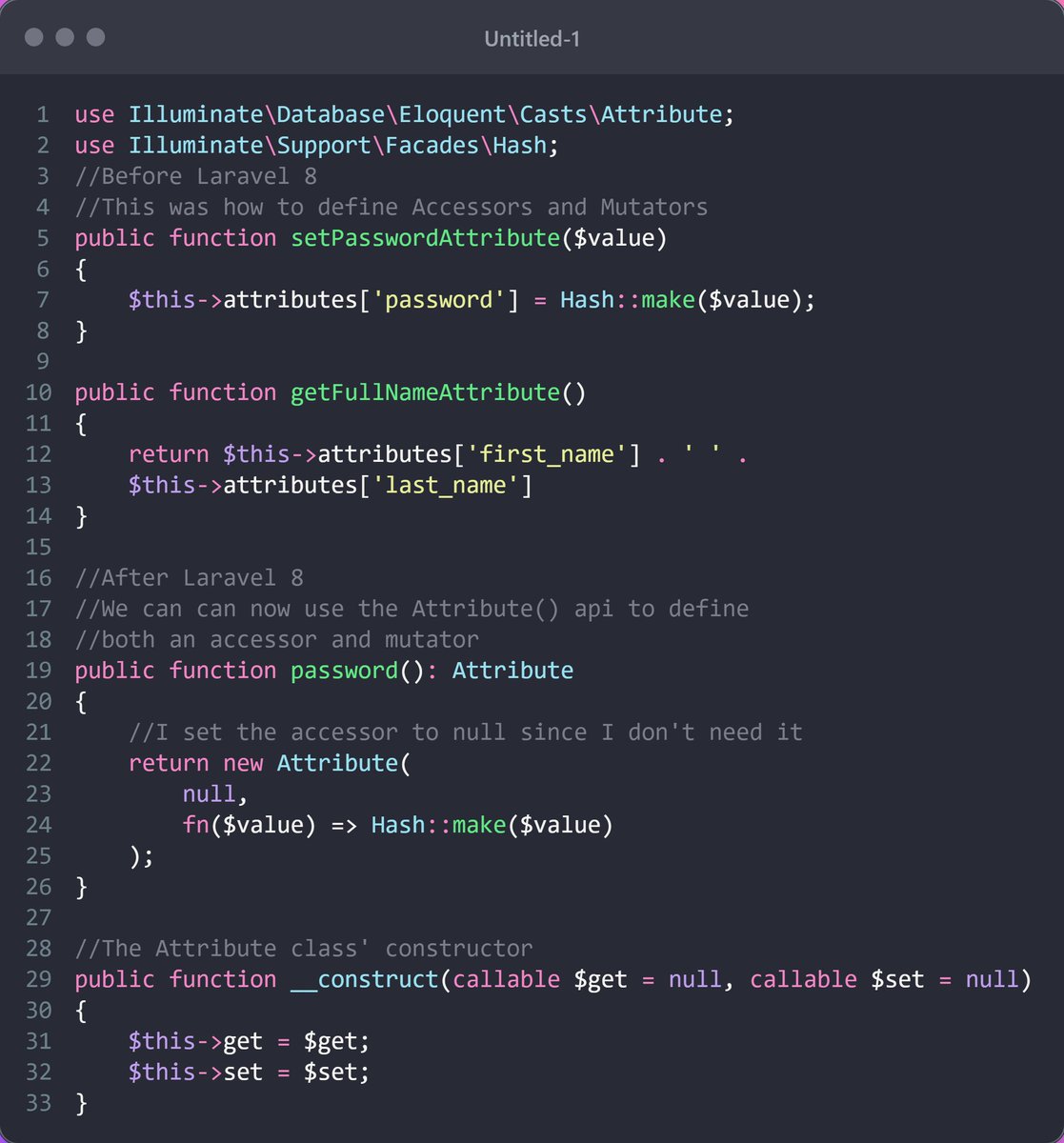 kwade_jeffrey's tweet image. Laravel tip on mutators and accessors.
#devbubble #Laravel #webdevelopment #PHP