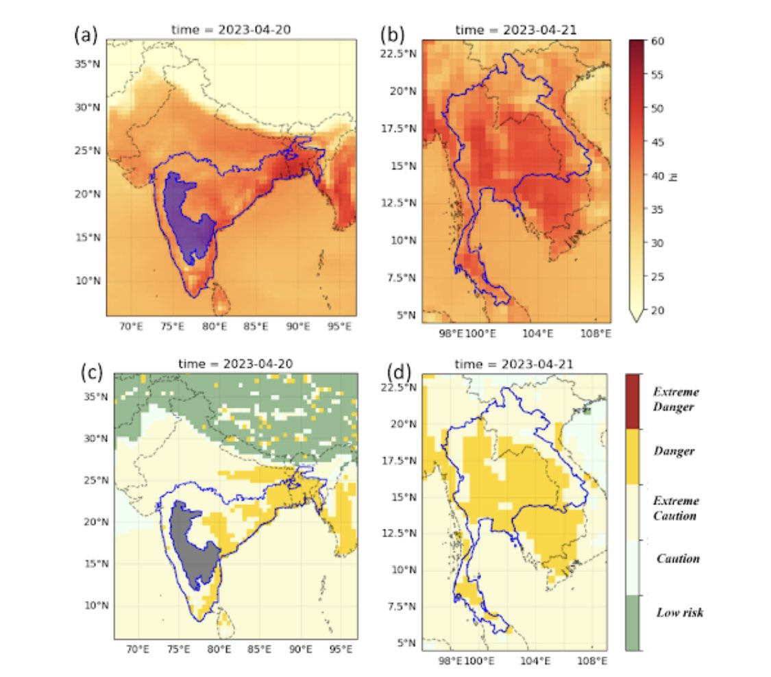 South &amp; Southeast Asian humid heatwave shows again huge impact of climate change on heat. Despite this only 1 out of the 4 countries analysed has heat action plans in place. worldweatherattribution.org/extreme-humid-…