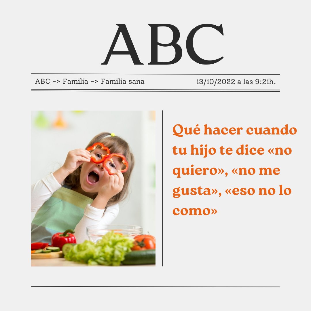 kitchenacadem's tweet photo. "Si un niño se niega a probar un alimento, tanto nutricionistas como psicólogos coinciden en que no hay que obligar nunca a un menor a comer, advierte Rosa María Nieves, psicóloga y directora de las Escuelas Kitchen Academy." https://t.co/i41muxsp3b