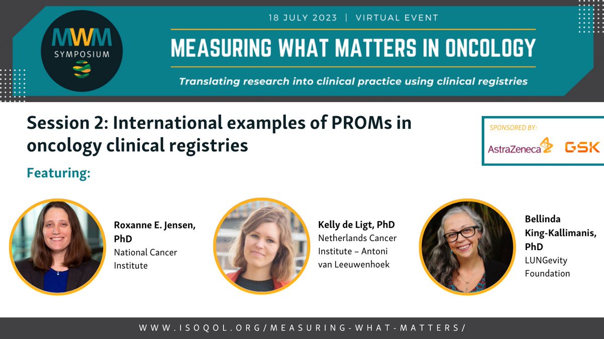 The 2023 #MWMsymposium will include presentations providing detailed examples of oncology clinical registries that have implemented PROMs in the United States and Europe. 

Featuring speakers from @theNCI, @NKI_nl, and @LUNGevity. 

Learn more: ow.ly/oz7b50OpuHy