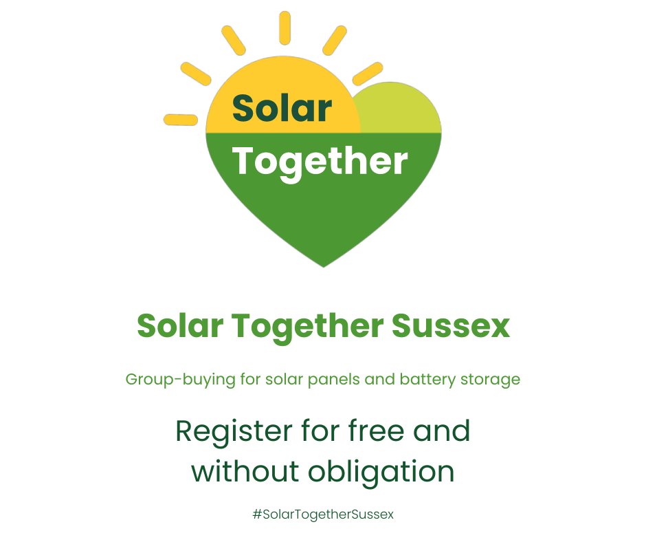 With #SolarTogether’s help, over 20,300 #SolarPanels have been installed in #Sussex! Registration is open for our group-buying for solar scheme! 

Register for free and without obligation here: ow.ly/b5bt50NWFze 

#EastSussex #SolarEnergy #FightClimateChange #Rother