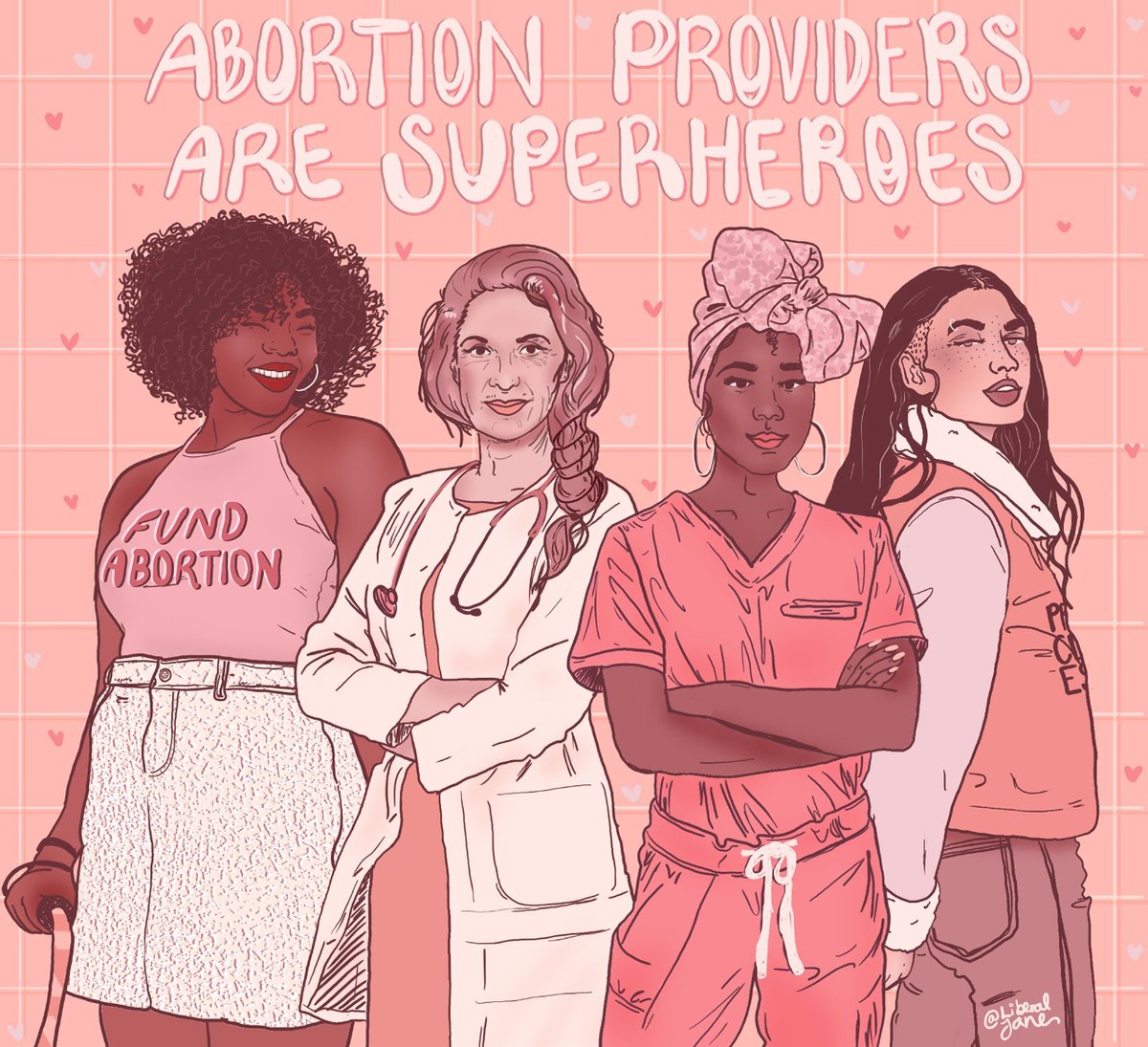 Shoutout to the essential Abortion Providers who are absolutely SUPERHEROS!  And drop a donation to @PPSATNC and @CarolinaAbtnFnd so they can keep doing the lifesaving work they are doing. #AbortionSavesLives Art by @liberaljanee