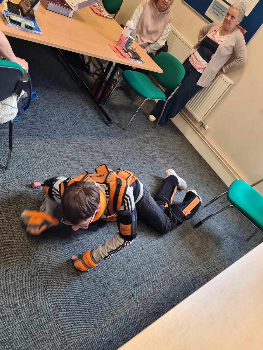 MhsopD's tweet photo. Great day on @MHSOPNottsHC inpatient block booking experiencing frailty, dementia awareness and physical ailments associated with old age. Disclaimer, no staff were injured taking part in this training 🤣 https://t.co/MVpk1ZQJSY