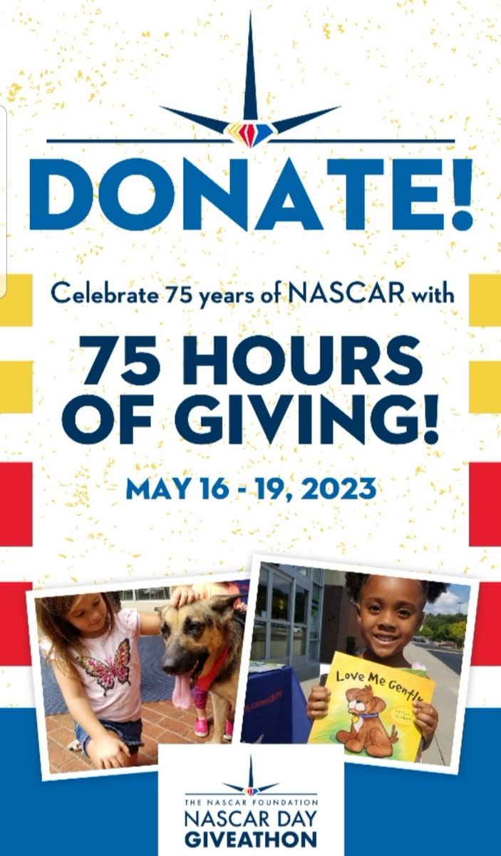 It's Day 2 of #NASCARDayGiveathon! Please join us in celebrating #NASCAR75 with a donation to help #GAanimals and #humaneeducation! #THANKYOU! ❤🏁
fanthem.io/give/nascar/gi…