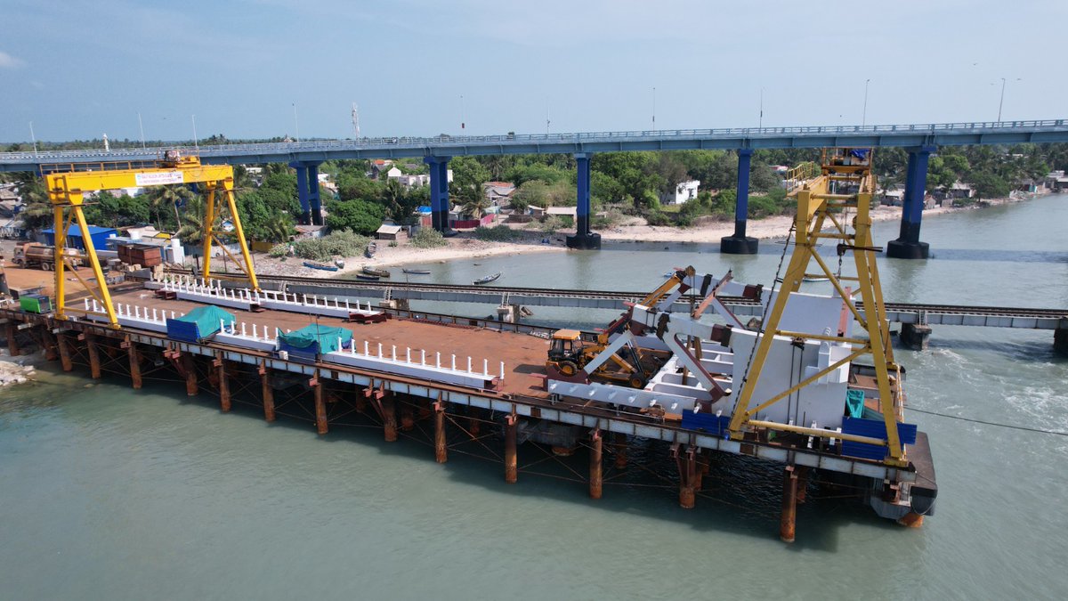 🌉New Pamban Railway Bridge (2.1 Km) 🛤️Connecting Mainland and ...