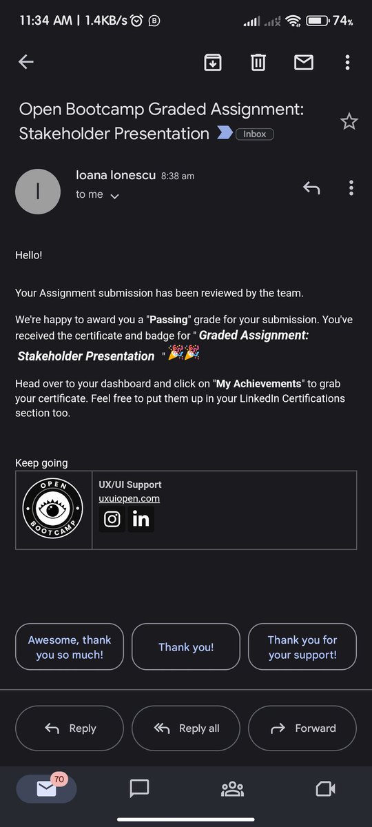 Hello Twitter, just bagged another sub certification from @theopenbootcamp .
Passed the stakeholder presentation part , I'm moving up.....🎊🎊🎊

#productdesign #stakeholders #uxdesign #naijadesigner