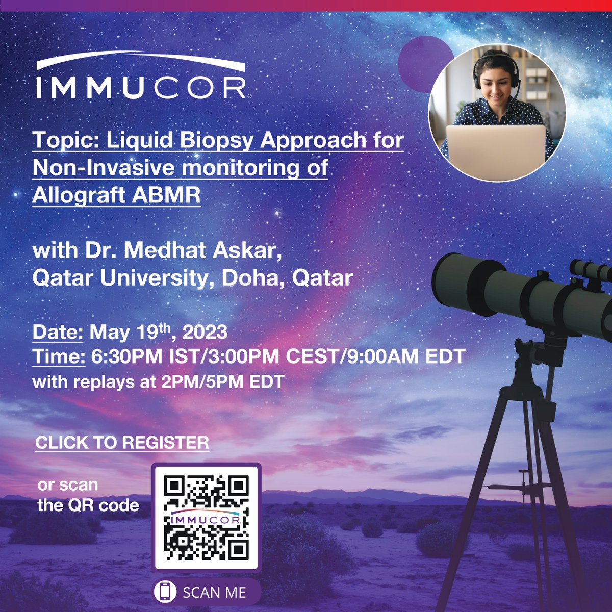 Understand “Liquid Biopsy approach for Allograft ABMR” with our expert - Dr. Medhat Askar from Qatar University as part of our ISHI Transplant webinar Series.
Join is on 19 May at 6:30PM IST/9AM EDT. Click to register: bit.ly/3BaWlHC