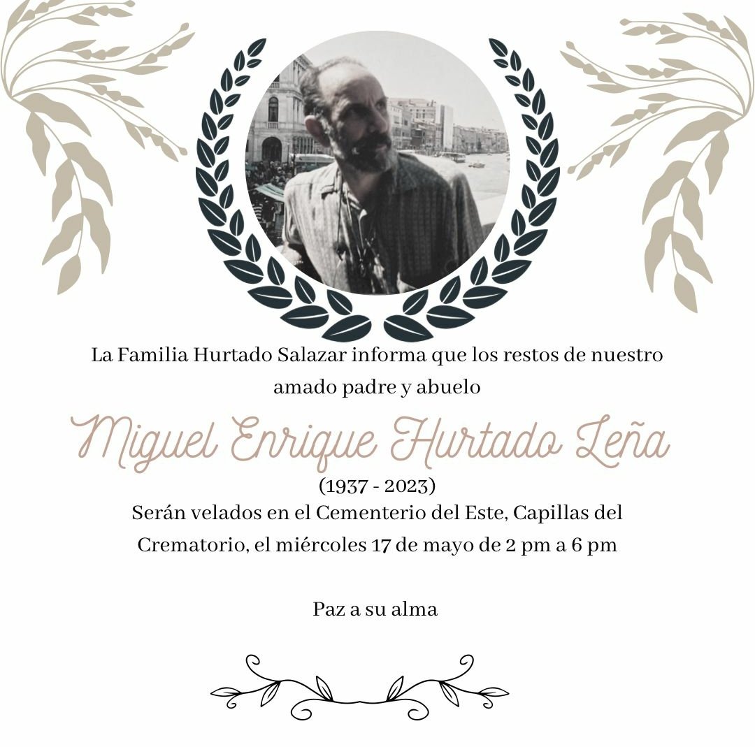 Ha muerto Miguel Hurtado Leña, maestro de varias generaciones de maestros y de historiadores, tal vez nuestro mayor especialista en Historia Antigua, lasallista de corazón, hombre de Dios, insigne catedrático de la UCV y del Pedagógico de Caracas. ¡Que descanse en paz Maestro!