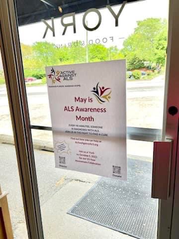 ActiveALS's tweet image. Our thanks to York for partnering with us to help raise #ALS awareness by displaying our posters and table tents. If you visit them, please let them know how much you appreciate their support. 

#ALSAwarenessMonth 
#DefeatALS 

facebook.com/10006475458423…