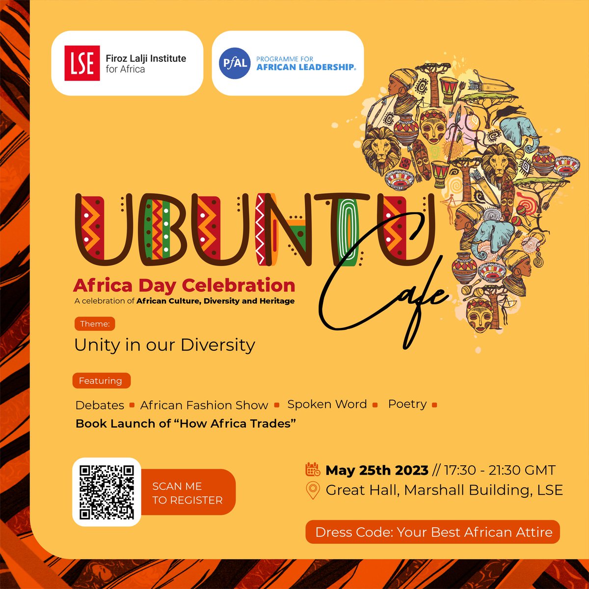 Don’t forget to register for the Ubuntu Café, a celebration of African culture, diversity and heritage. Join us this #AfricaDay for an evening of poetry, debates, a fashion show & the launch of Professor David Luke's ‘How Africa Trades’ More info: lse.ac.uk/africa/events/…