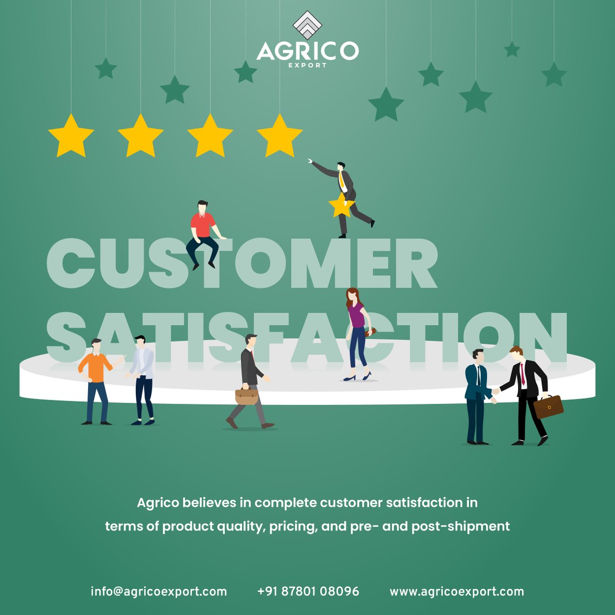 💯 Customer Satisfaction at Agrico Export: Quality, Pricing, and Service Excellence! 🌟

#agricoexport #customersatisfaction #qualitymatters #competitivepricing #serviceexcellence #internationalstandard #qualitymatters #excellenceinmanufacturing #globalagriculture