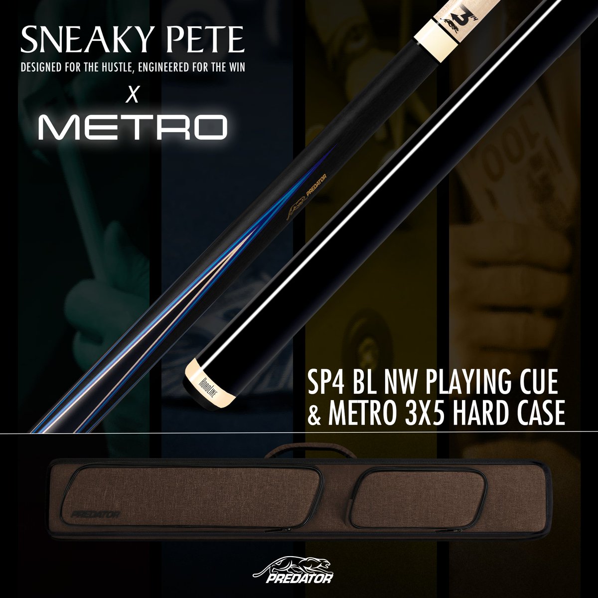 PredatorCues's tweet image. Your Ticket To Win🎟️
Sneaky Pete pool cues are engineered for winning using true splice technology, &amp;amp;, when they're paired with a Metro pool cue case, you'll be able to ride the rails to your next win.
Bundle &amp;amp; Save: 
#LowDeflection #WoodenCues  #PredatorCues