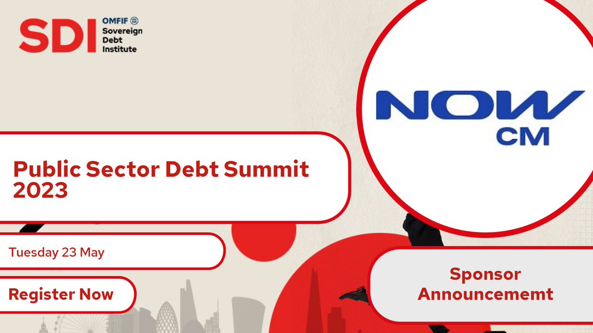 OMFIF's tweet photo. We are pleased to announce NowCM will be sponsoring the public sector debt summit on 23 May 2023.
Interested in partnering with the public debt summit? Find out more here: https://t.co/VYfu0v0GiP
#NowCM #capitalmarkets #digital https://t.co/Us0iNhVlxp