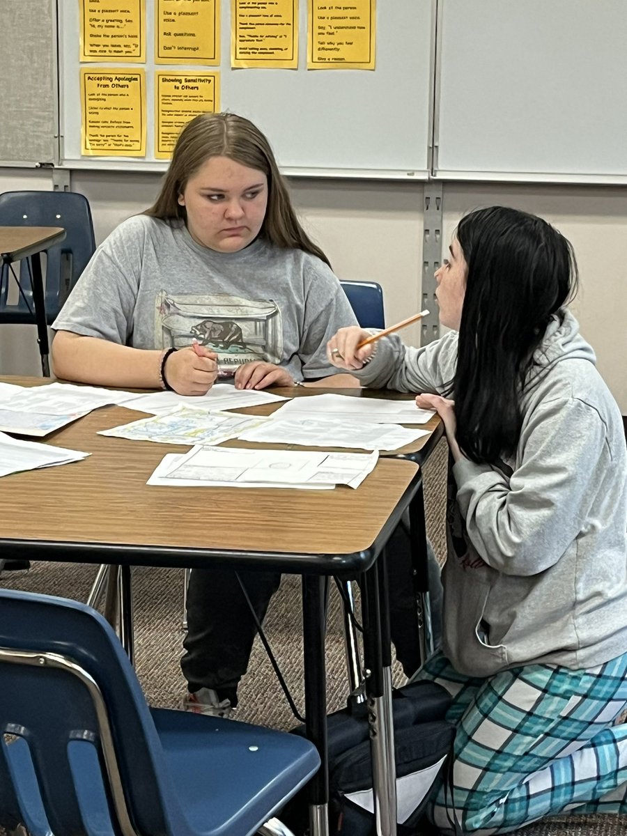 Tori_Grable's tweet photo. It may be close to the end of the year, but ELA8 students are still hard at work evaluating each other’s reading projects. #literacy #WeAre409 https://t.co/l13aXNTOG6