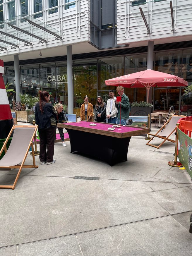 Crazy Golf in the Piazza today! ⛳️

Hope you put your skills to good use! 🏌️

#csg #Golf #crazygolf