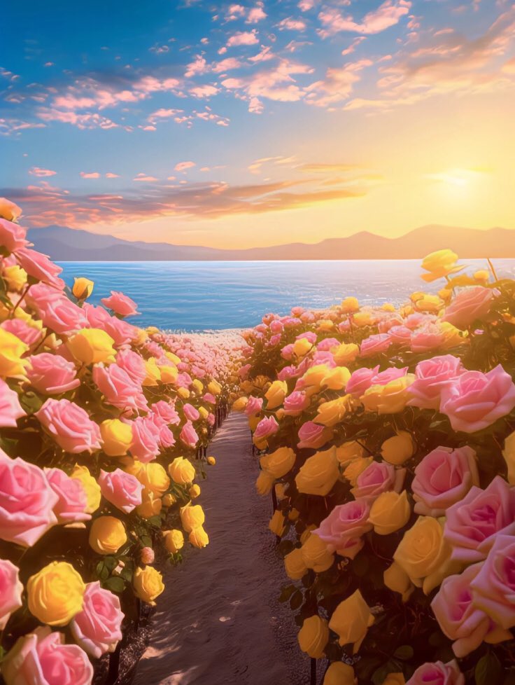 piinkibun's tweet photo. ocean &amp; roses https://t.co/TwaLUebVhI